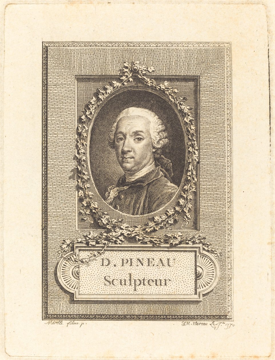D. Pineau, escultor de Jean Michel Moreau after Pierre Paul Merelle