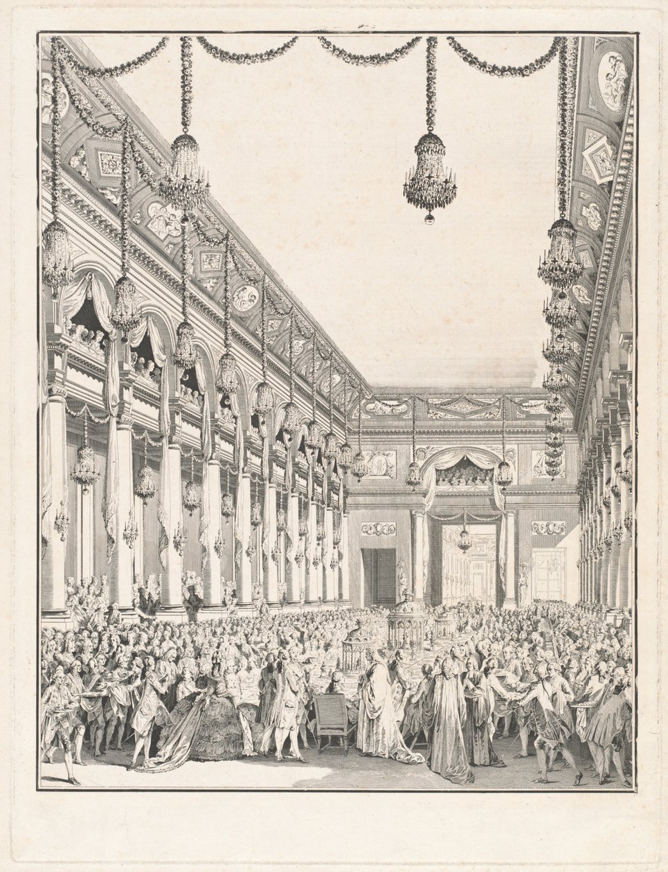 El festín real - Fiesta dada con motivo del nacimiento de Monseigneur el Delfín, 21 de enero de 1782 de Jean Michel Moreau the Younger