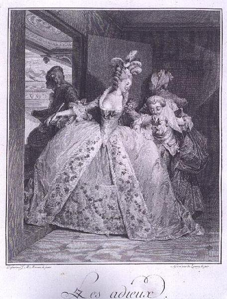 La Despedida, grabado por Robert Delaunay (1749-1814) de Jean Michel the Younger (after) Moreau