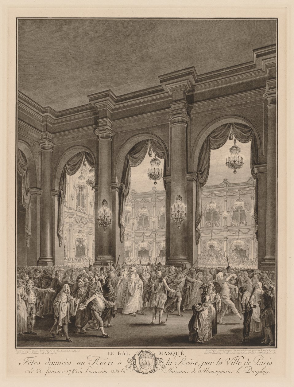 El baile de máscaras, 1782 de Jean Michel the Younger Moreau