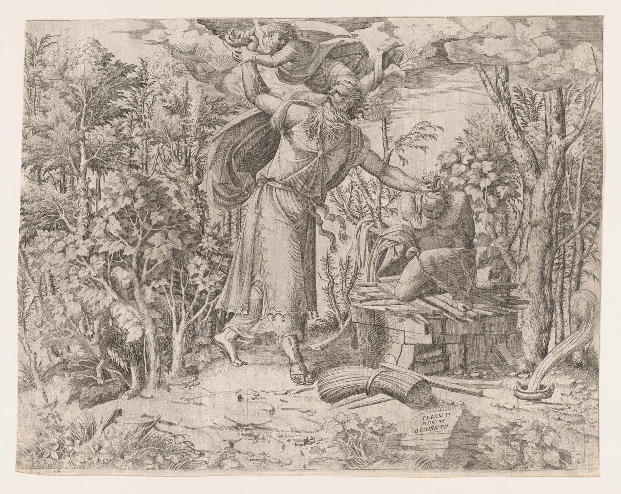 Abraham sacrificando a Isaac, 1535-55 de Jean Mignon