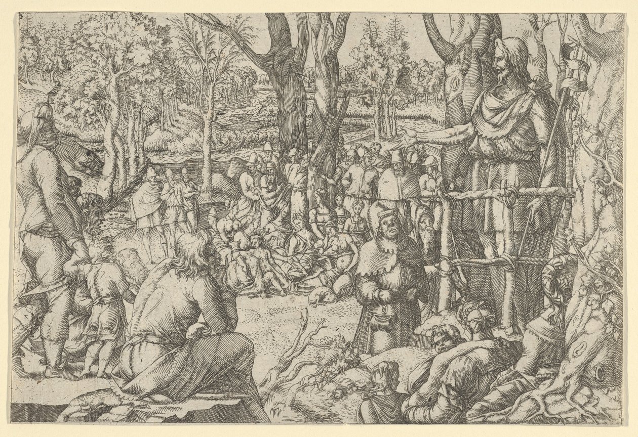 San Juan predicando en el desierto, 1535-55 de Jean Mignon