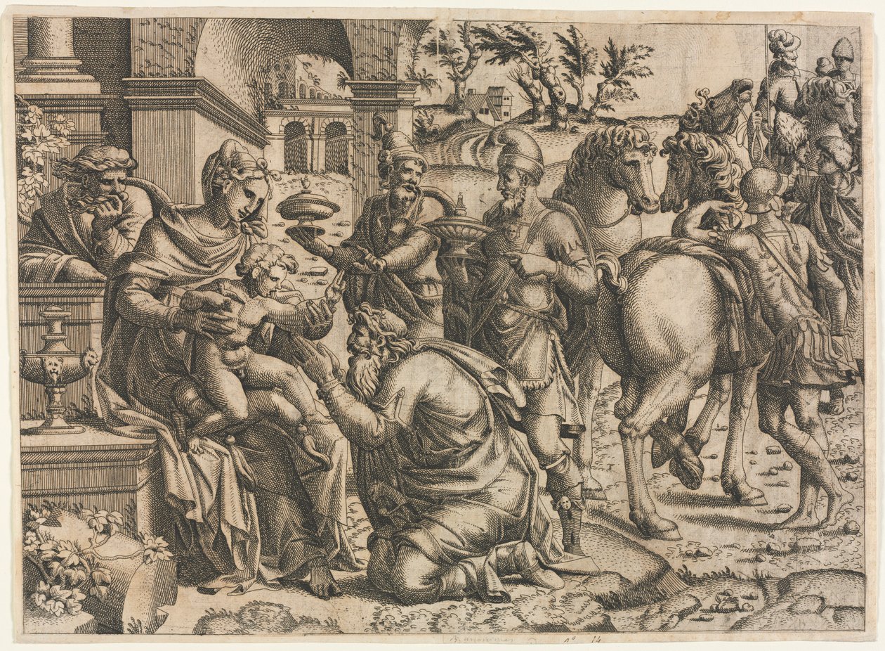 La Adoración de los Magos, c. 1545 de Jean Mignon