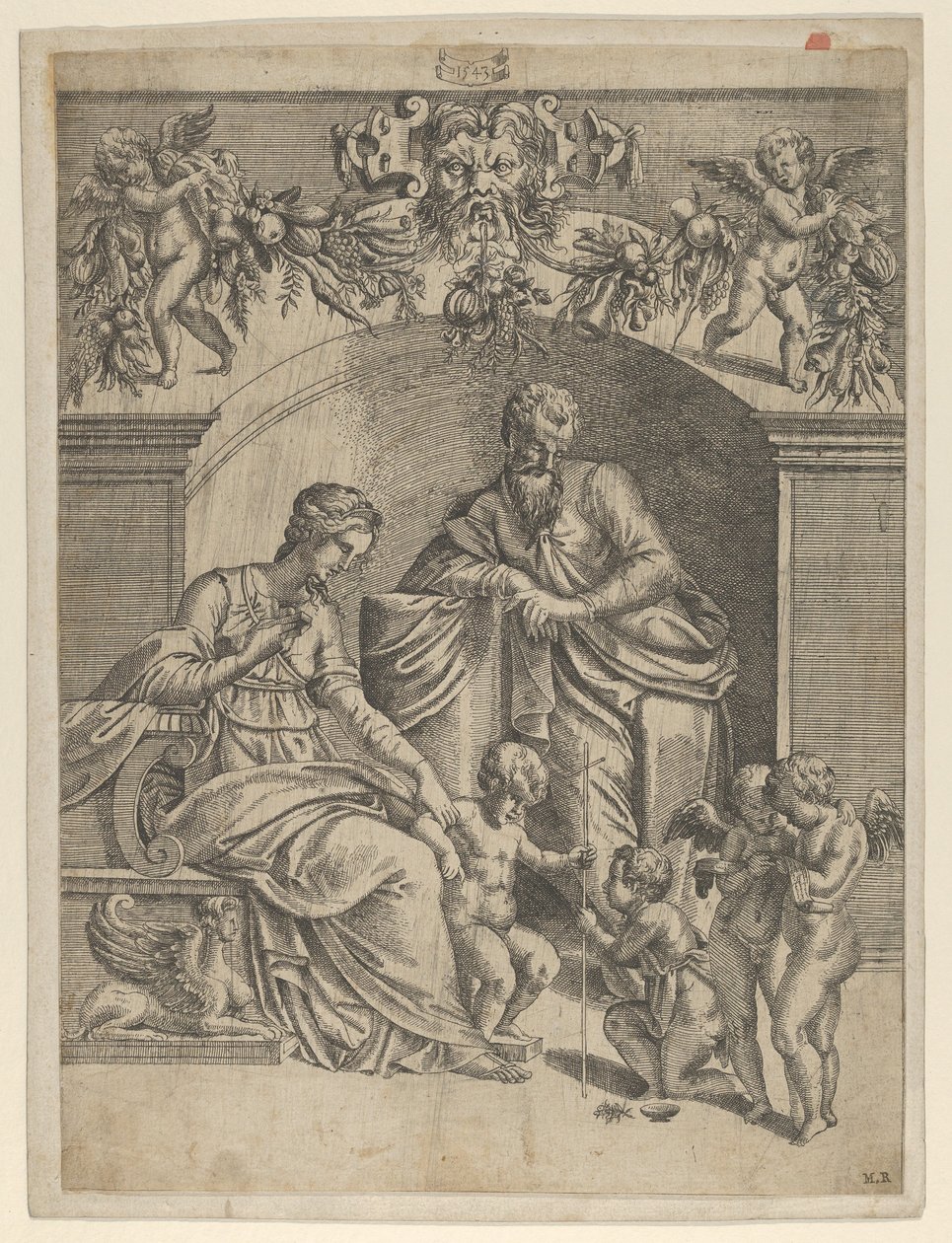 La Virgen con el Niño Jesús adorada por San Juan, 1543 de Jean Mignon