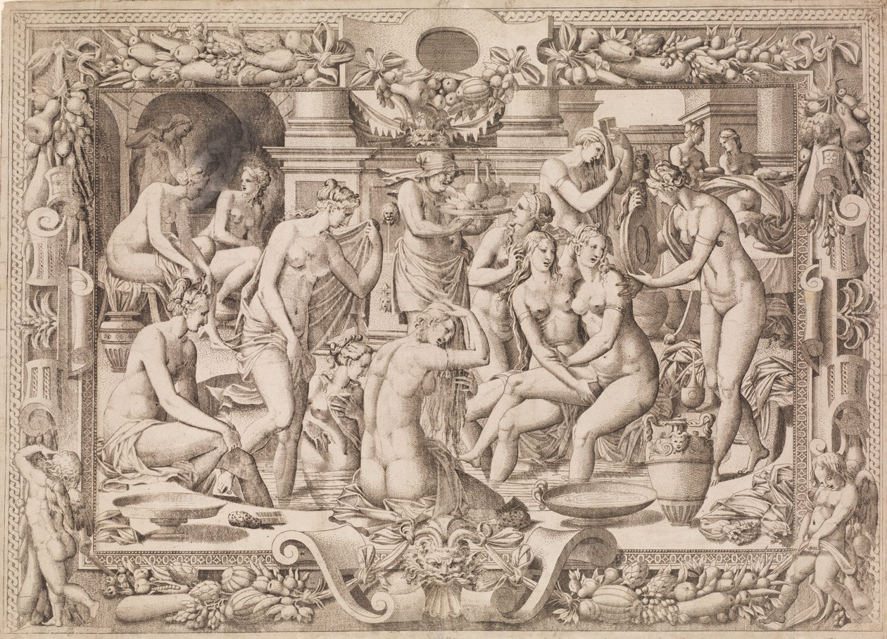 Mujeres bañándose, 1535-55 de Jean Mignon