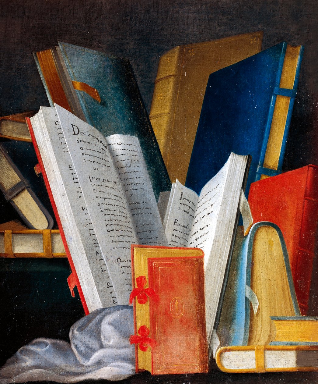 Alegoría de la Literatura y la Lectura, panel pintado por Jean Mosnier. Castillo de Beauregard, Loir-et-Cher, Francia. (detalle) de Jean Monier or Mosnier