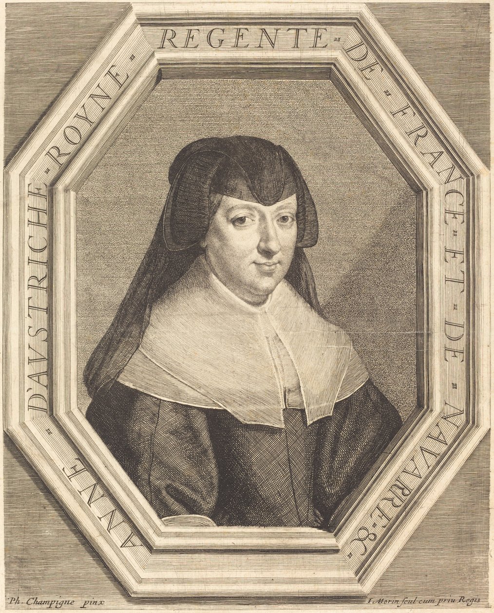 Ana de Austria de Jean Morin after Philippe de Champaigne