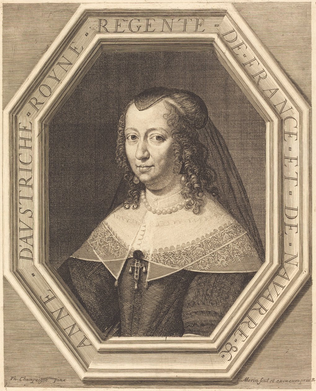 Ana de Austria de Jean Morin after Philippe de Champaigne
