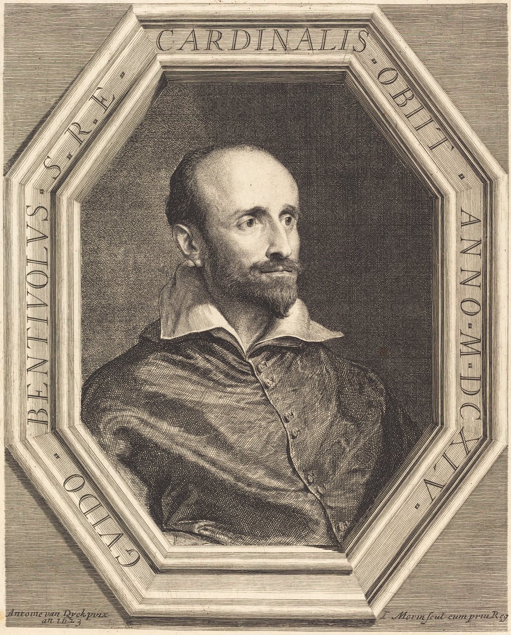 Cardenal Guido Bentivoglio de Jean Morin, after Sir Anthony van Dyck