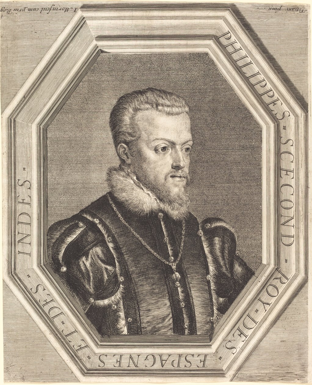 Felipe II, Rey de España de Jean Morin after Titian