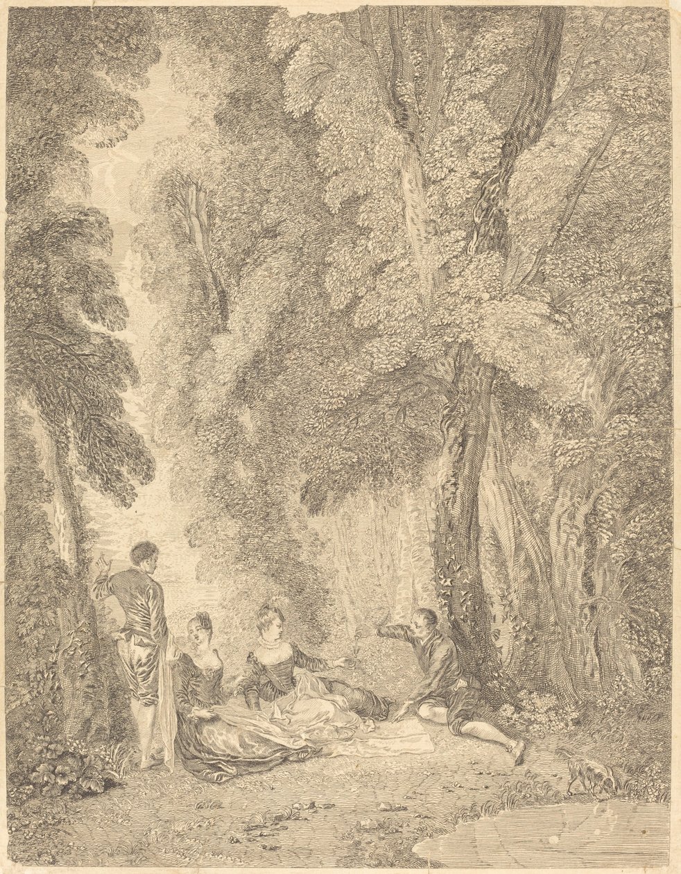 La colación de Jean Moyreau after Antoine Watteau