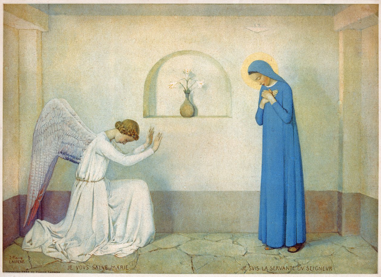 Anunciación a la Virgen. circa 1920 (ilustración) de Jean Paul Laurens