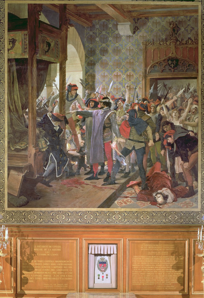 Etienne Marcel (m.1358) protegiendo al Delfín de la mafia en 1358 de Jean Paul Laurens