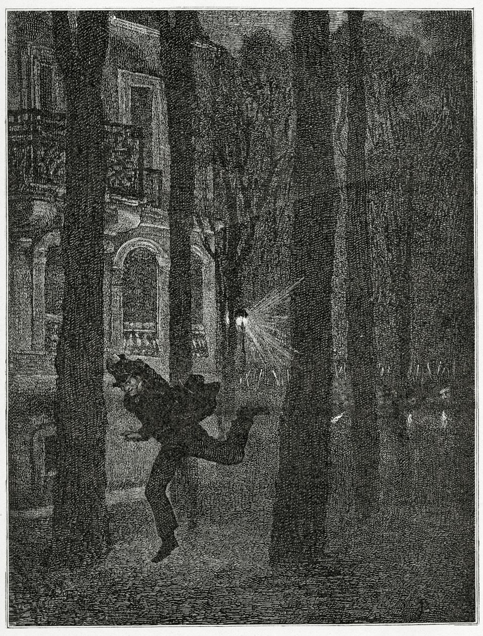 Prisionero fugitivo - ilustración de Histoire d’un crime, siglo XIX de Jean Paul Laurens