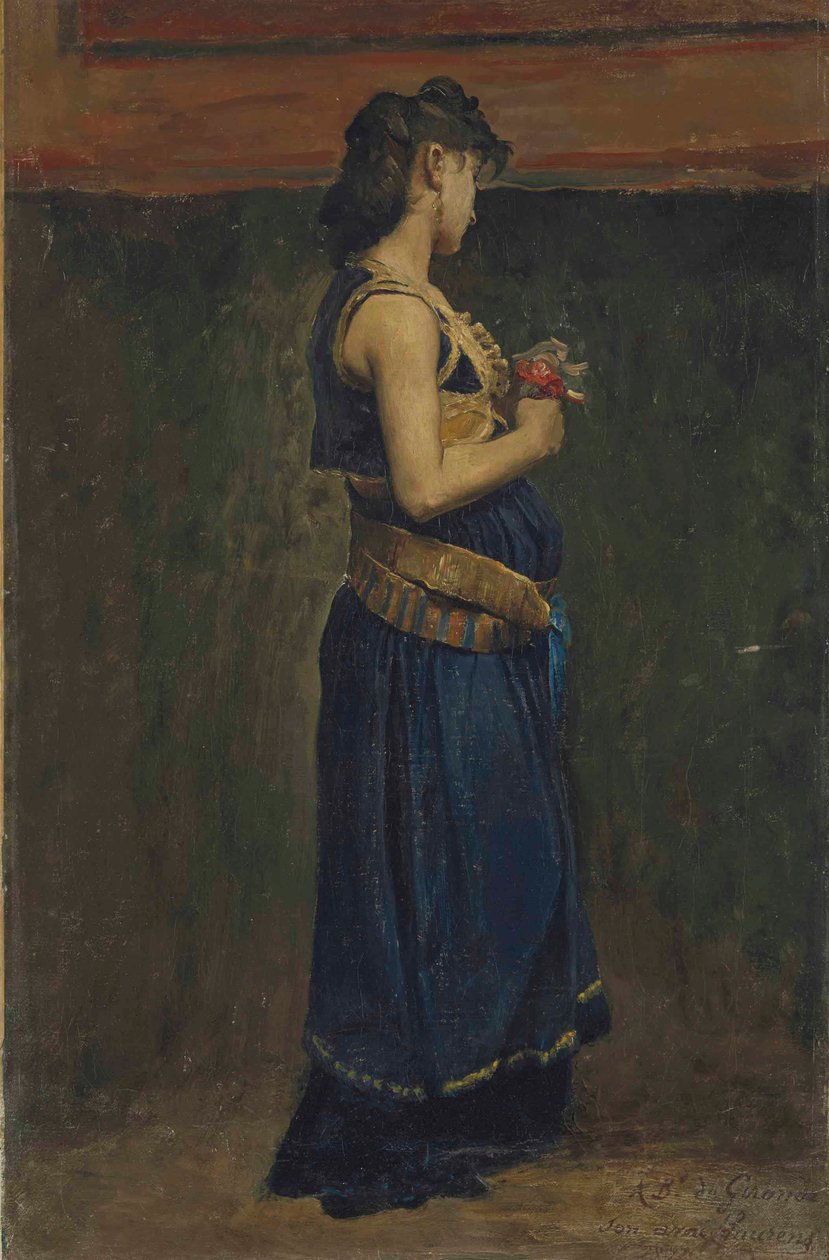 Jean-Paul Laurens - Estudio de una mujer merovingia de cuerpo entero de Jean Paul Laurens