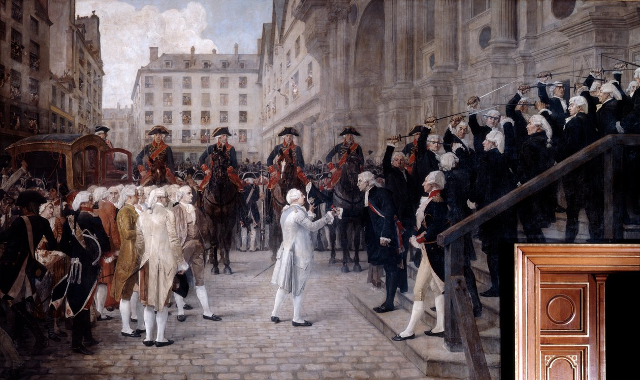 Luis XVI recibido por el nuevo alcalde de París, 17 de julio de 1789 de Jean Paul Laurens
