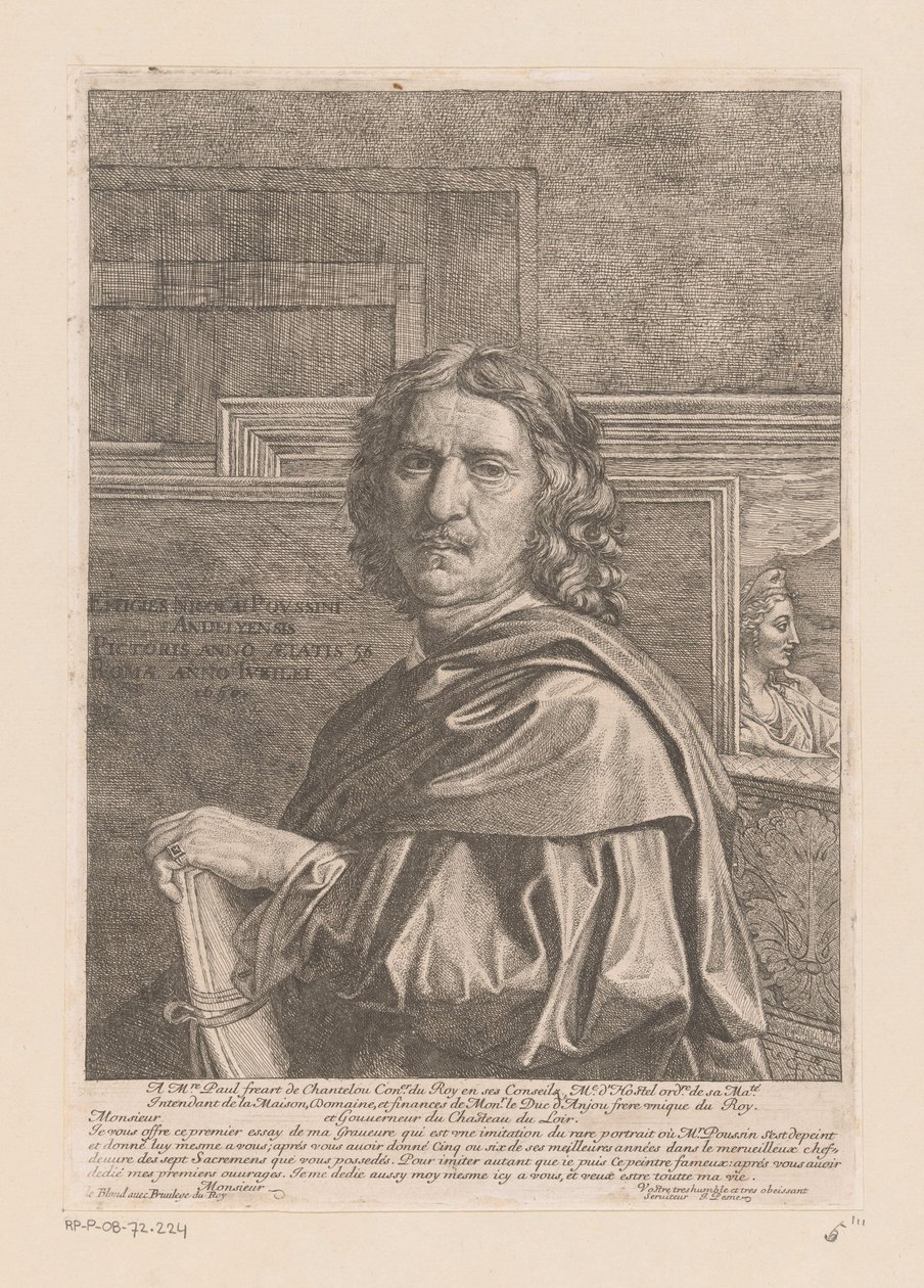 Retrato de Nicolás Poussin de Jean Pesne