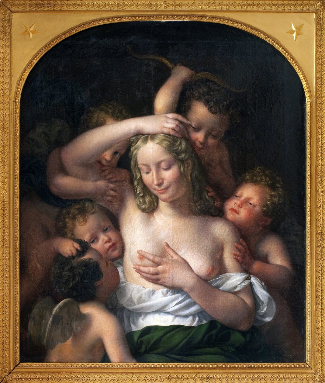 Ninfa y Amor. Pintura de Jean Pierre Granger (1779-1840), óleo sobre madera, 96.5 x 82 cm de Jean Pierre Granger