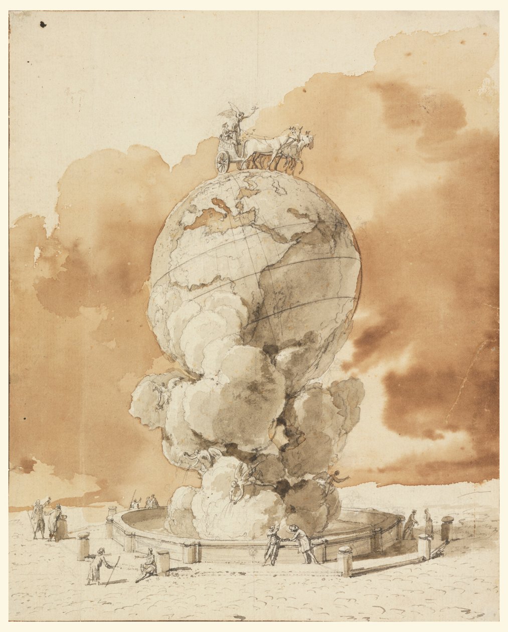 Diseño para un monumento público a erigir en una plaza de París de Jean Pierre Louis Laurent Houël