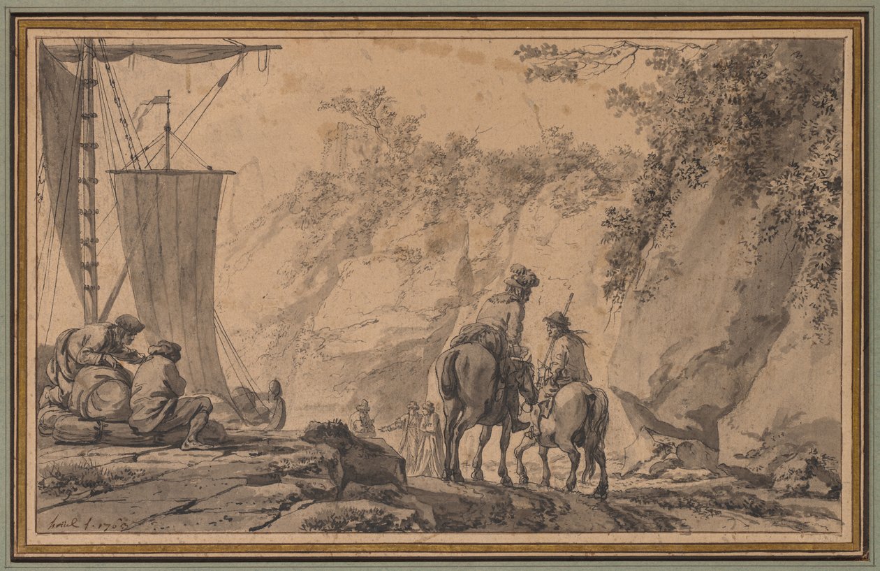Figuras en un paisaje de Jean Pierre Louis Laurent Houël