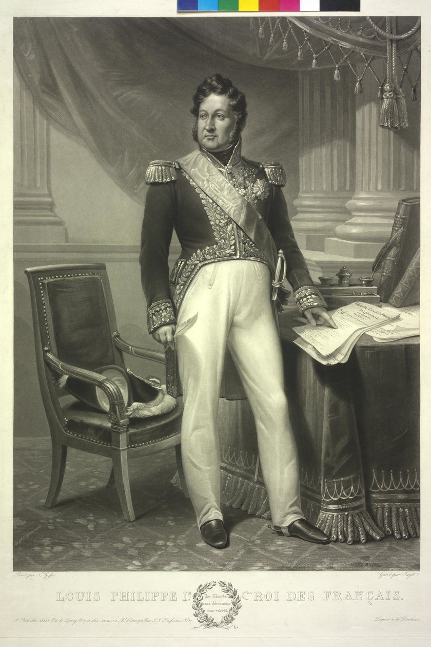 Rey de Francia Luis Felipe (aguatinta) de Jean Pierre Marie Jazet