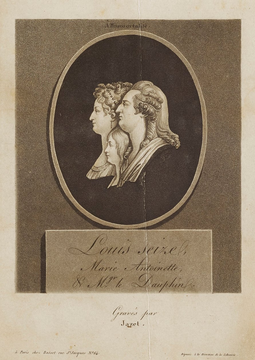 Louis Seize, Marie Antoinette y Mgr. le Dauphin de Jean Pierre Marie Jazet