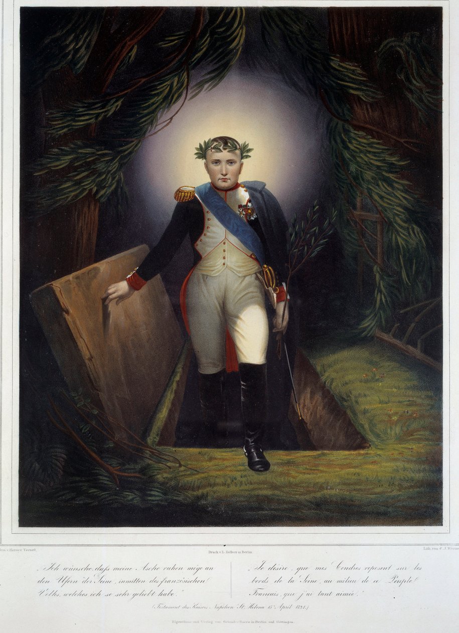 Retrato de cuerpo entero de Napoleón I (1769-1821) desde su tumba. Jean Jacques Werner (1791-1849) y Jean Pierre Marie Jazet (1788-1871) de Jean Pierre Marie Jazet