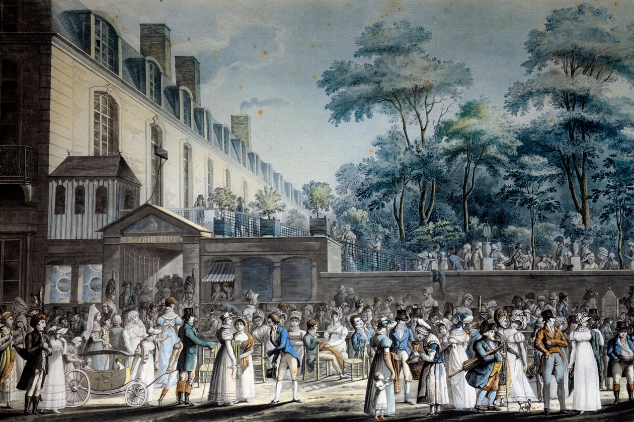 Vista de París: el paseo del jardín turco de Jean Pierre Marie Jazet