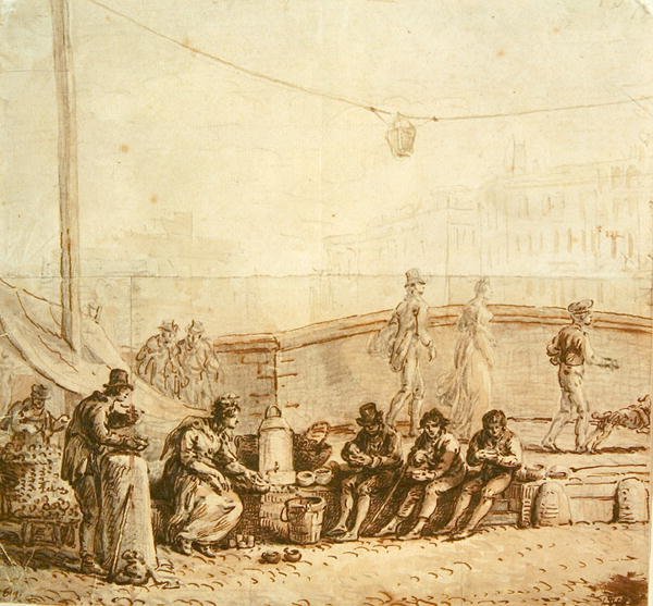 El vendedor de café en el Pont-Neuf, 1819 de Jean Pierre Norblin de La Gourdaine