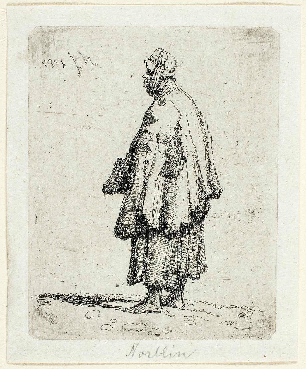 Mujer mendiga de Jean Pierre Norblin de La Gourdaine