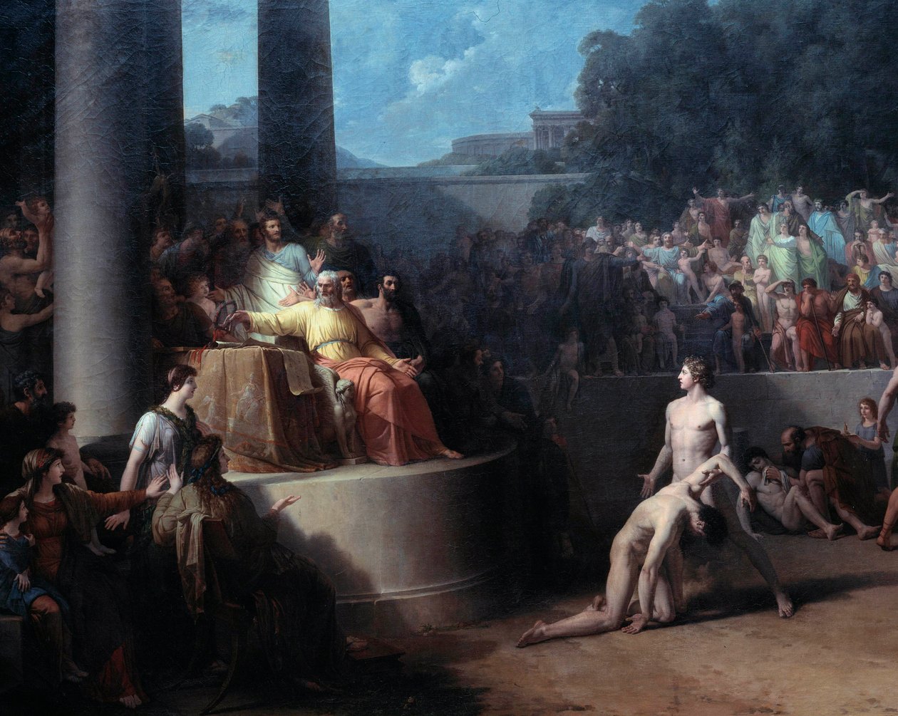 Los Juegos Olímpicos Pintura de Jean Pierre Saint Ours (1752-1809) Siglo XVIII Ginebra, Museo de Arte e Historia de Jean Pierre Saint Ours