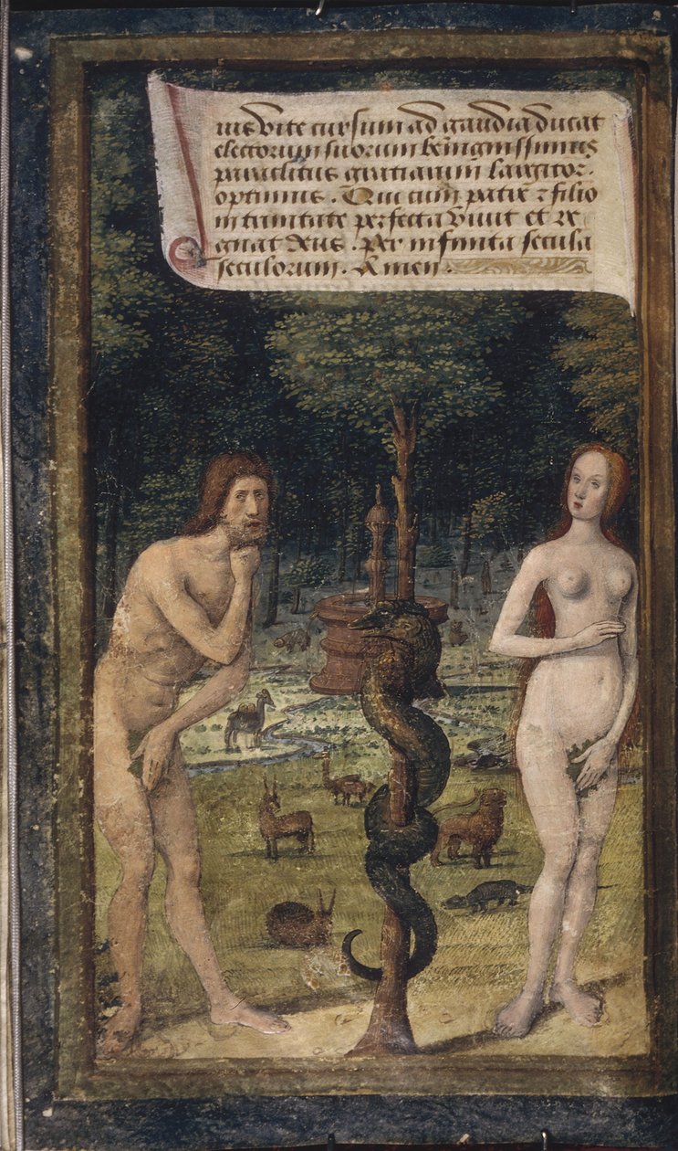 Adán y Eva de Lettres bâtardes, ca 1490-1510 de Jean Poyet