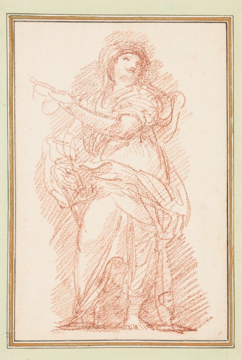 Figura femenina de pie señalando de Jean Robert Ango