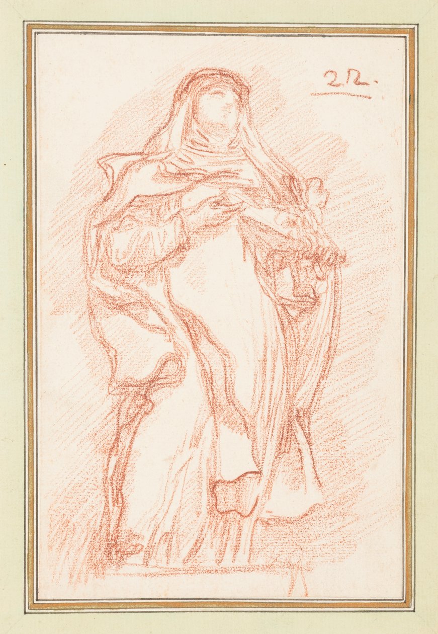 Mujer de pie con hábito de monja de Jean Robert Ango