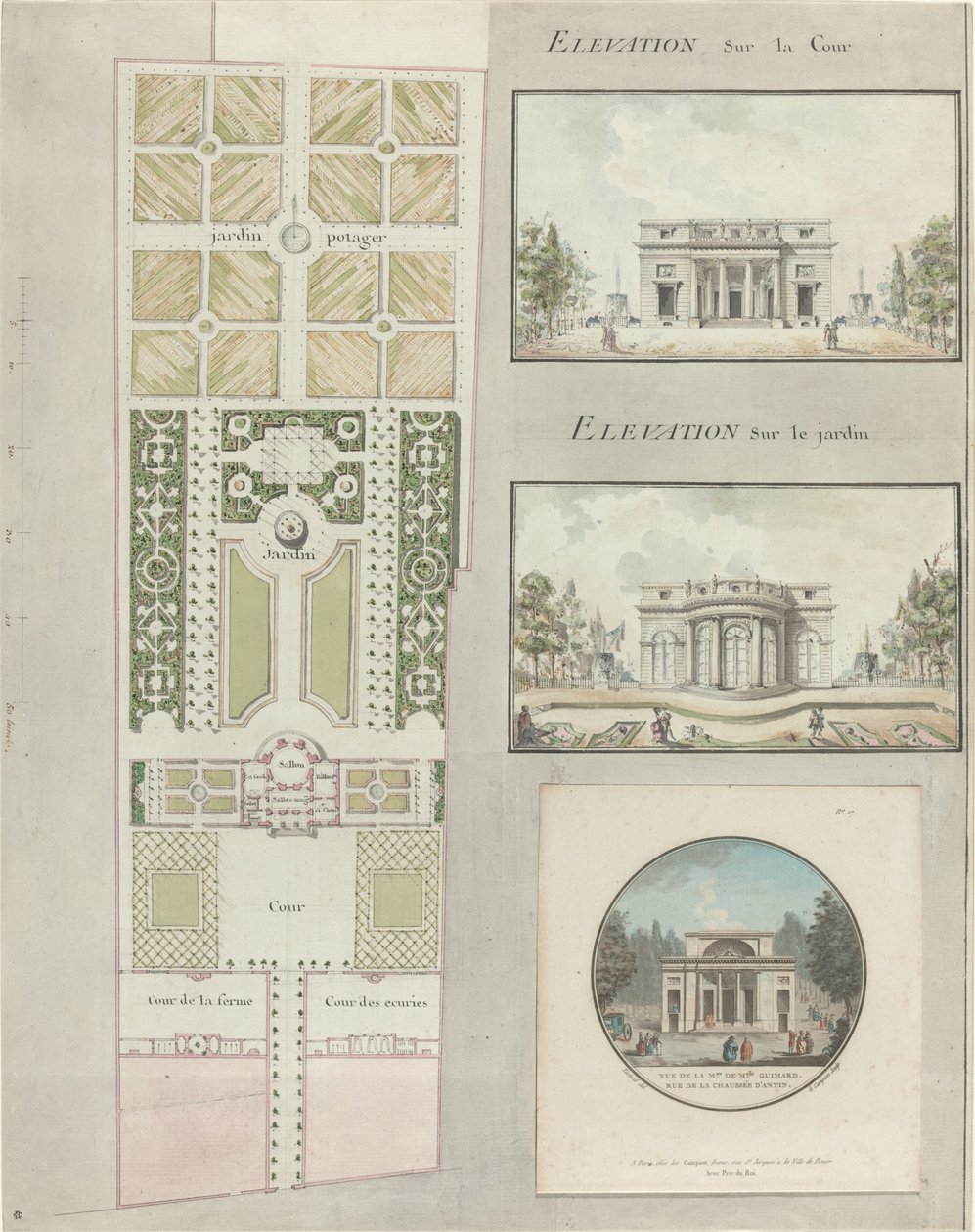 Proyecto para la casa y jardines de Mlle. Guimard de Jean Testard and Charles Philippe Campion de Tersan