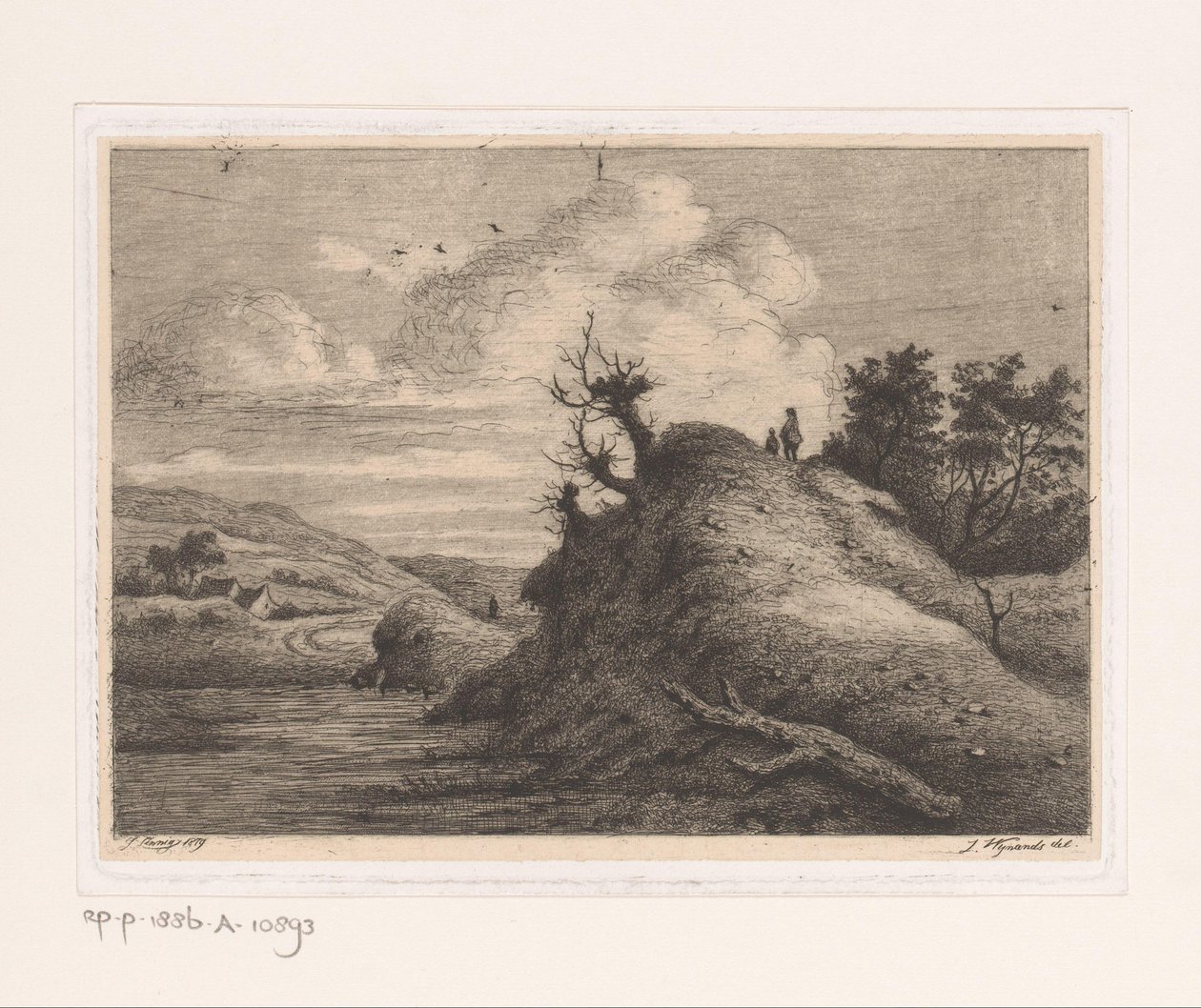 Excursionistas en un paisaje de dunas de Jean Théodore Joseph Linnig