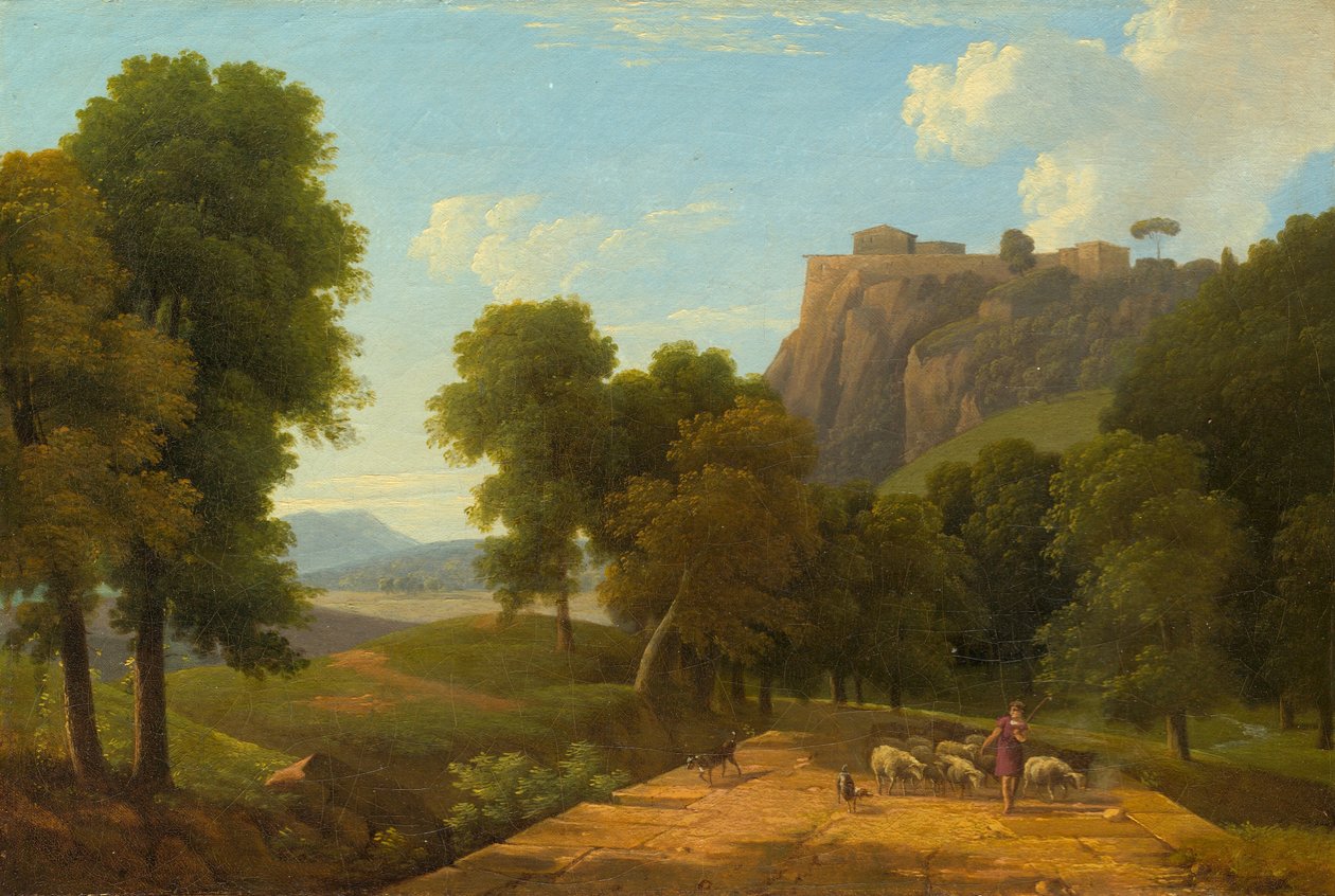 Pastor con su rebaño, c. 1820 de Jean Victor Bertin