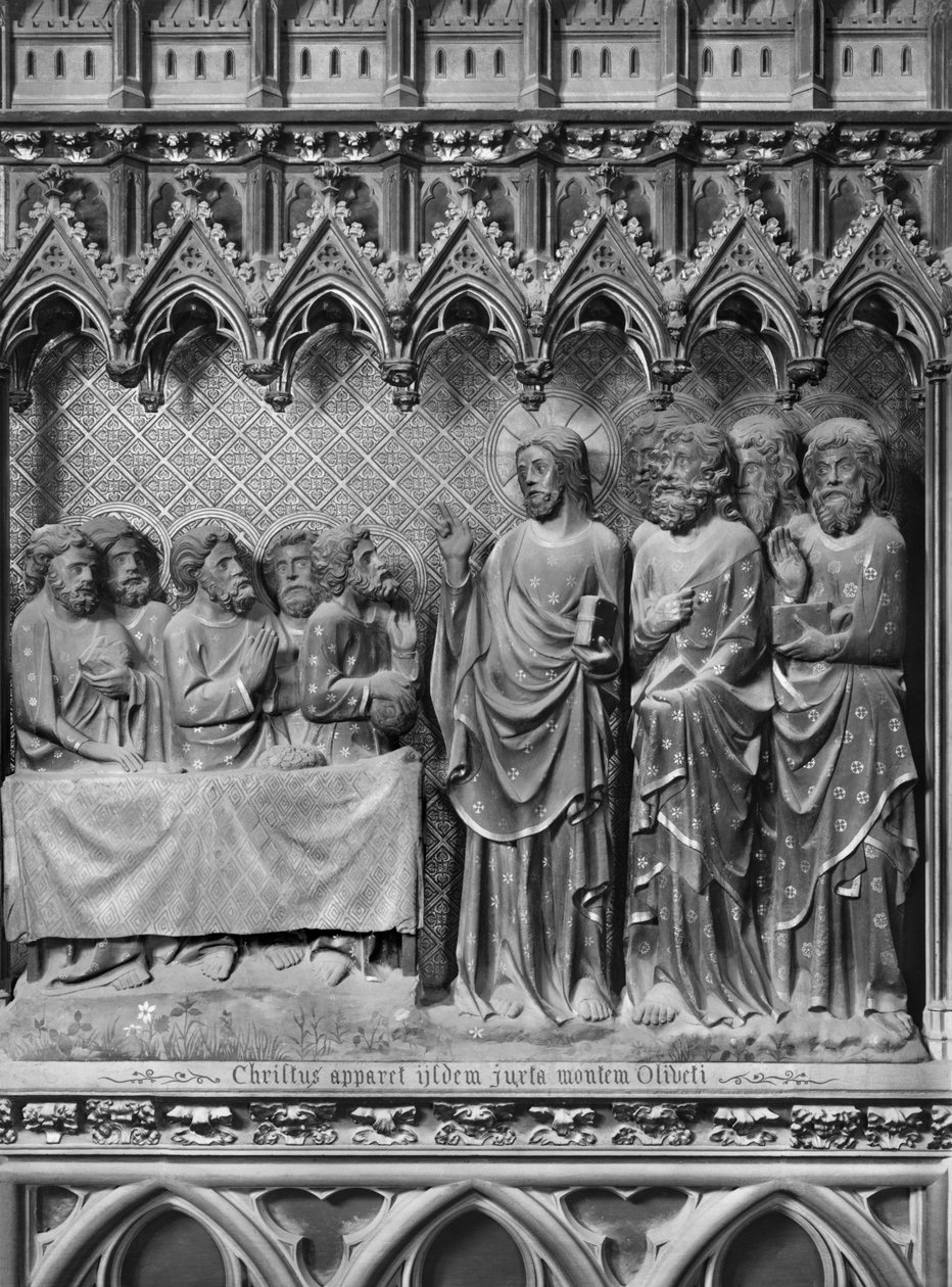 Catedral, interior, pantalla del coro, Jesucristo apareciendo en el Monte de los Olivos, c.1340-51 de Jean and Jean Le Boutellier Ravy