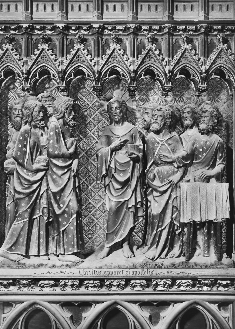 Catedral, interior, pantalla del coro, Jesucristo apareciendo a los apóstoles, c.1340-51 de Jean and Jean Le Boutellier Ravy