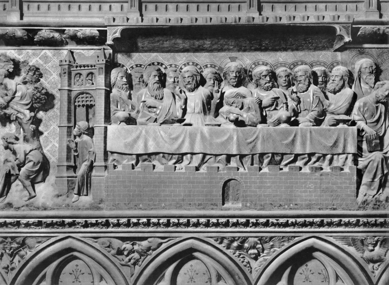 Catedral, interior, pantalla del coro, la Última Cena, c.1340-51 de Jean and Jean Le Boutellier Ravy