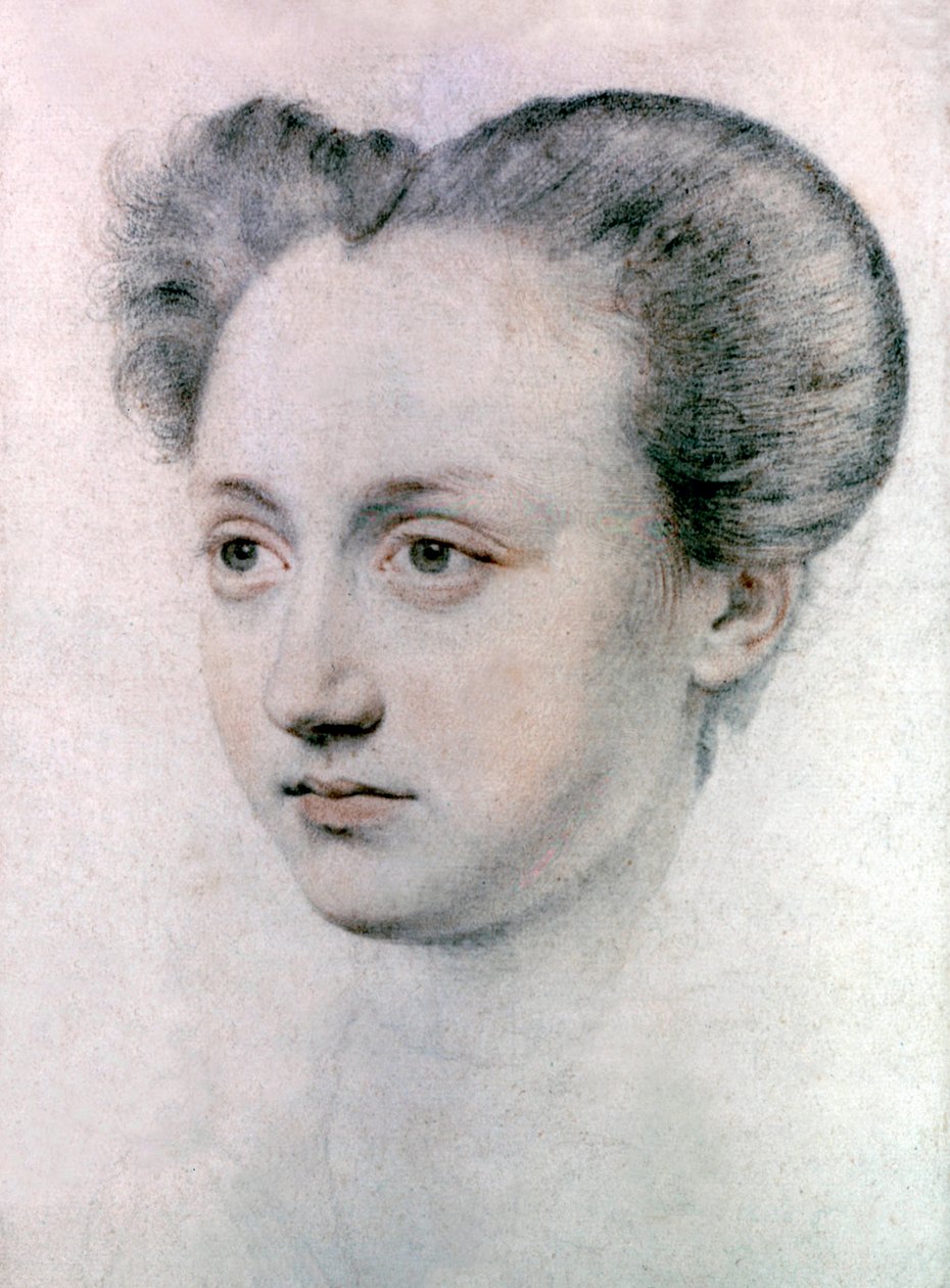 Marie Touchet (1549-1638) amante del rey francés Carlos IX, c.1570 (dibujo) de Jean de Court