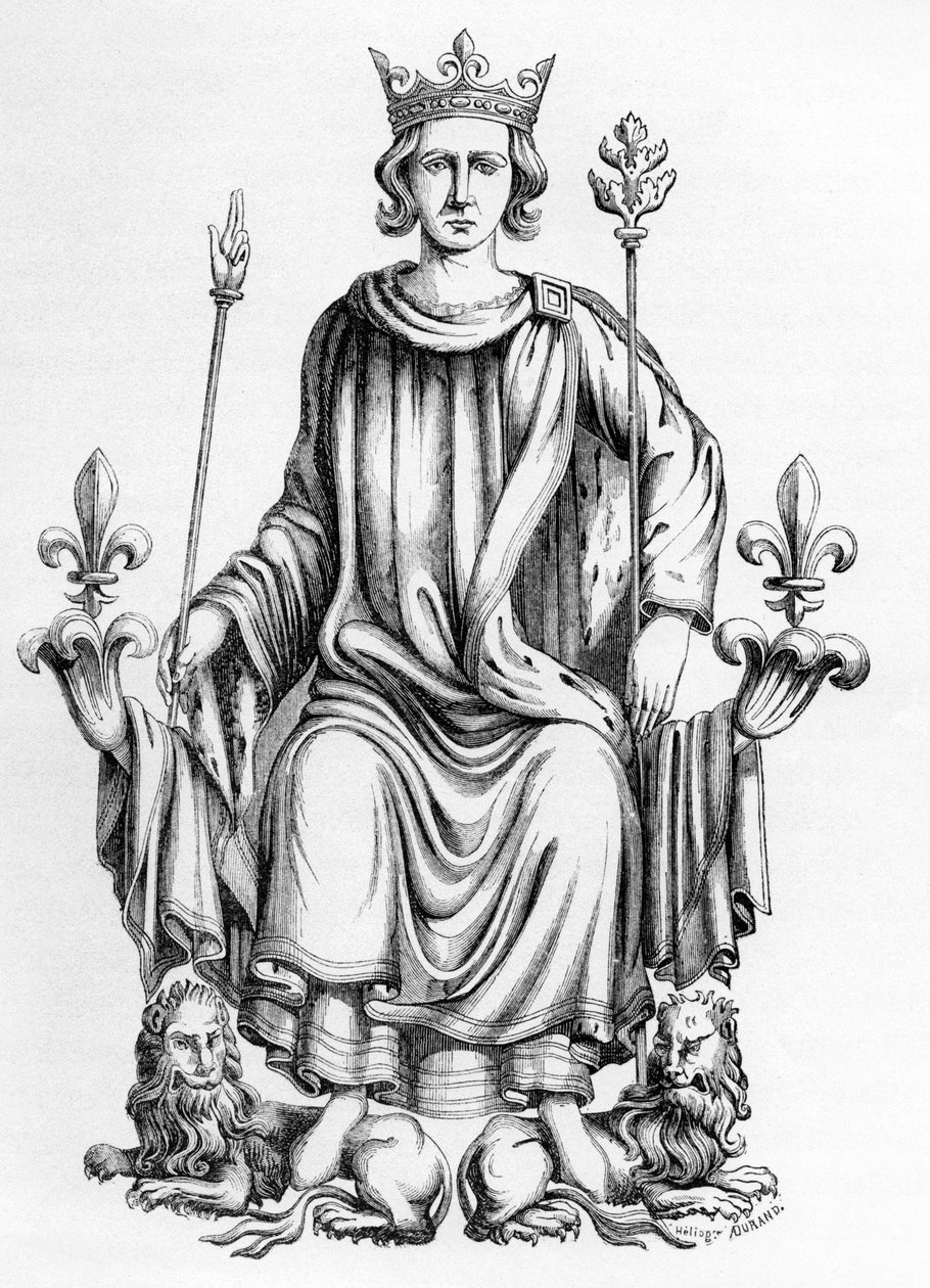 Carlos VI, rey de Francia, ilustración del "Recueil des Rois de France de Jean Du Tillet" (grabado) de Jean du (after) Tillet