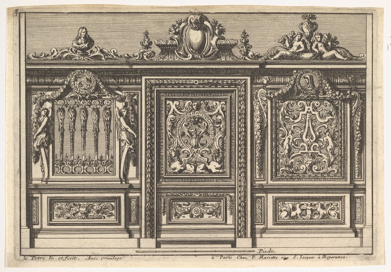 Diseño para una pantalla de coro con dos variantes, de: Clôtures de chapelles de Jean le Pautre