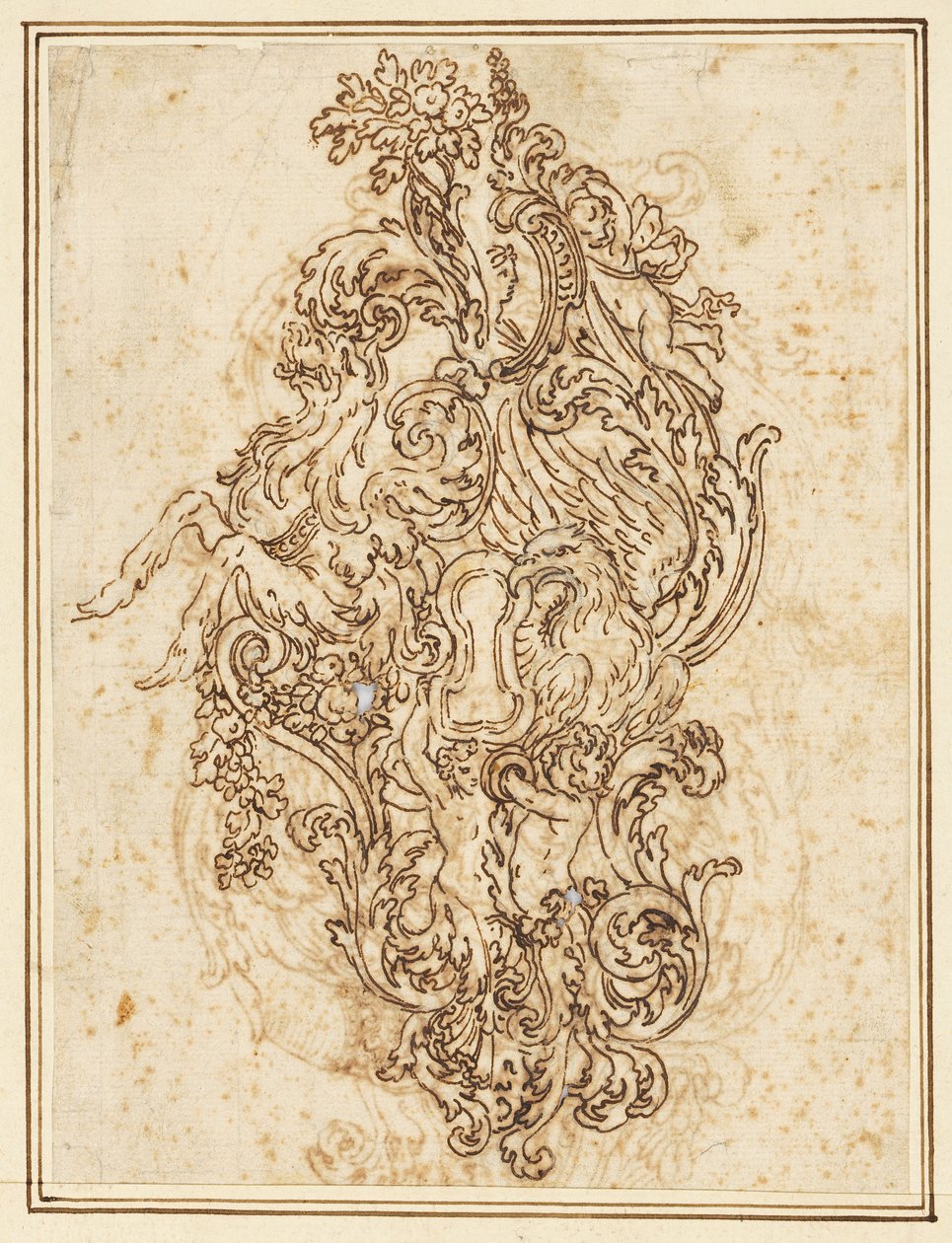 Recto, Diseño para una Manija de Puerta con Sugerencias Alternativas de Jean le Pautre