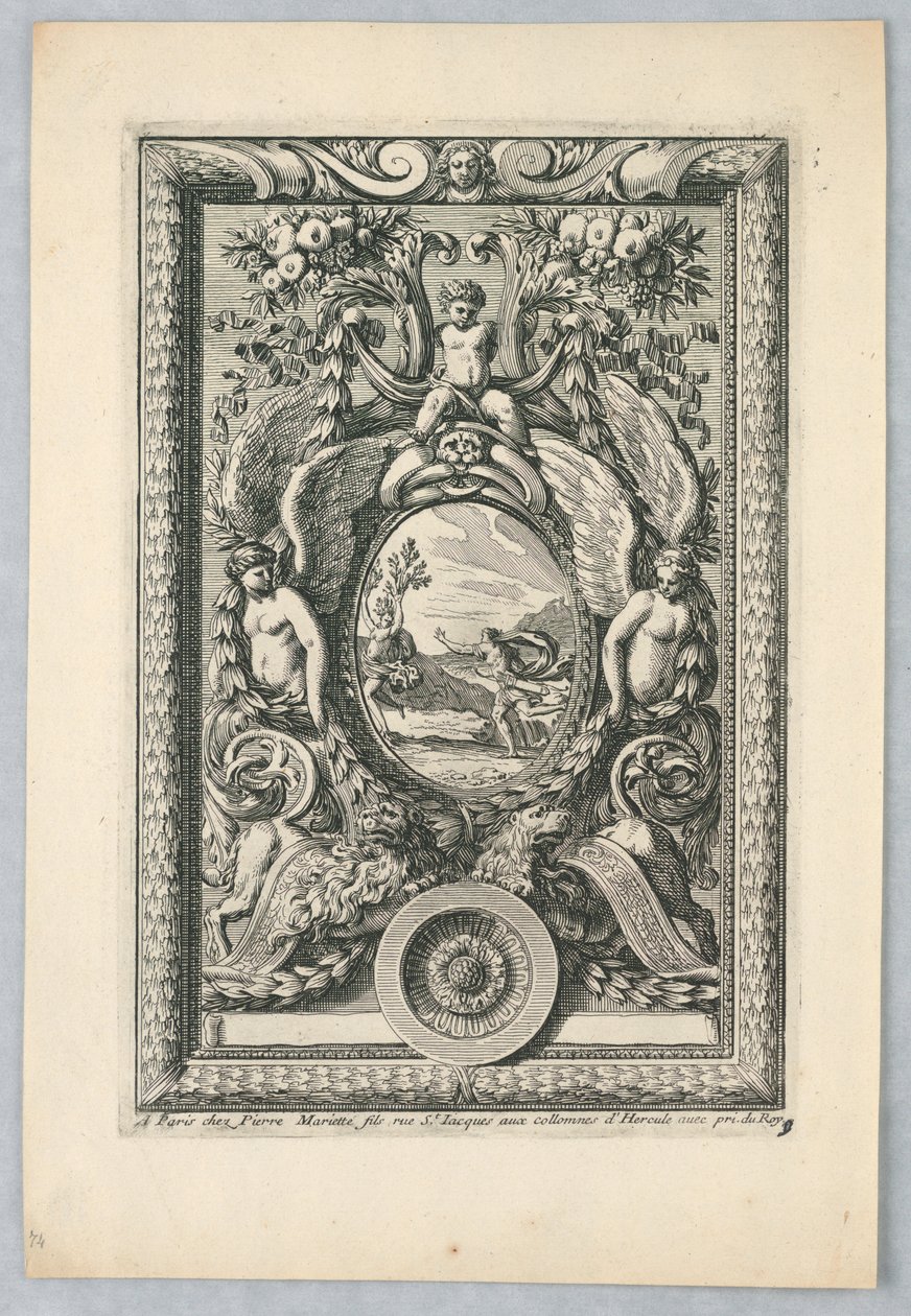 Hoja del conjunto, "Ornemens de Peaneaux pour... Lambris" de Jean le Pautre