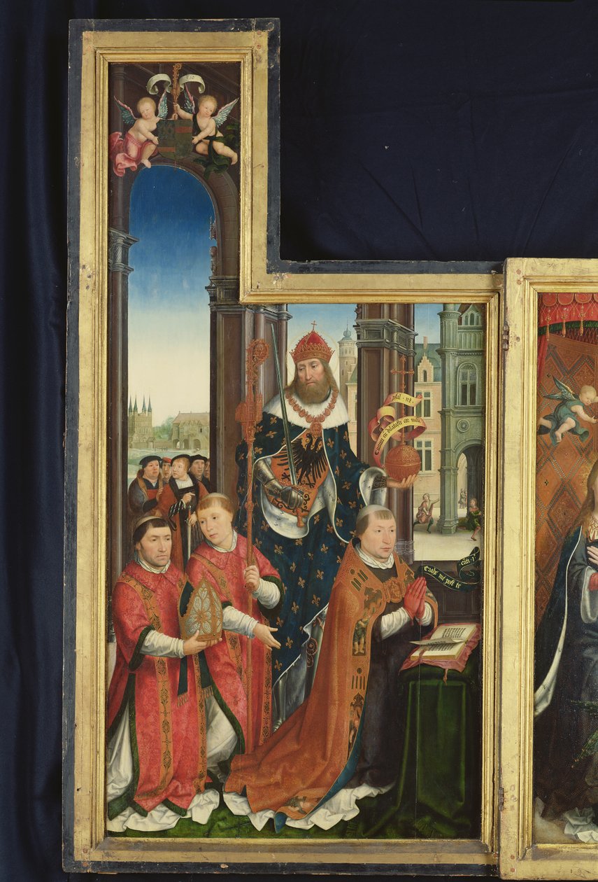 Políptico de la Glorificación de la Santísima Trinidad, panel que representa a abades, 1509-15 de Jean the Elder Bellegambe