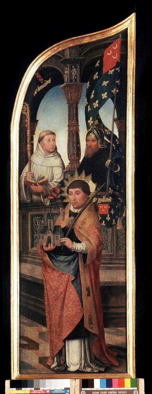 ""Representación de San Guillermo de Bruselas, San Bernardo de Claraval (San Bernardo di Chiaravalle)"" Panel derecho del tríptico de la anunciación (La anunciación). Pintura sobre madera de Jean Bellegambe el Viejo (1470-1534) San Petersburgo, m de Jean the Elder Bellegambe