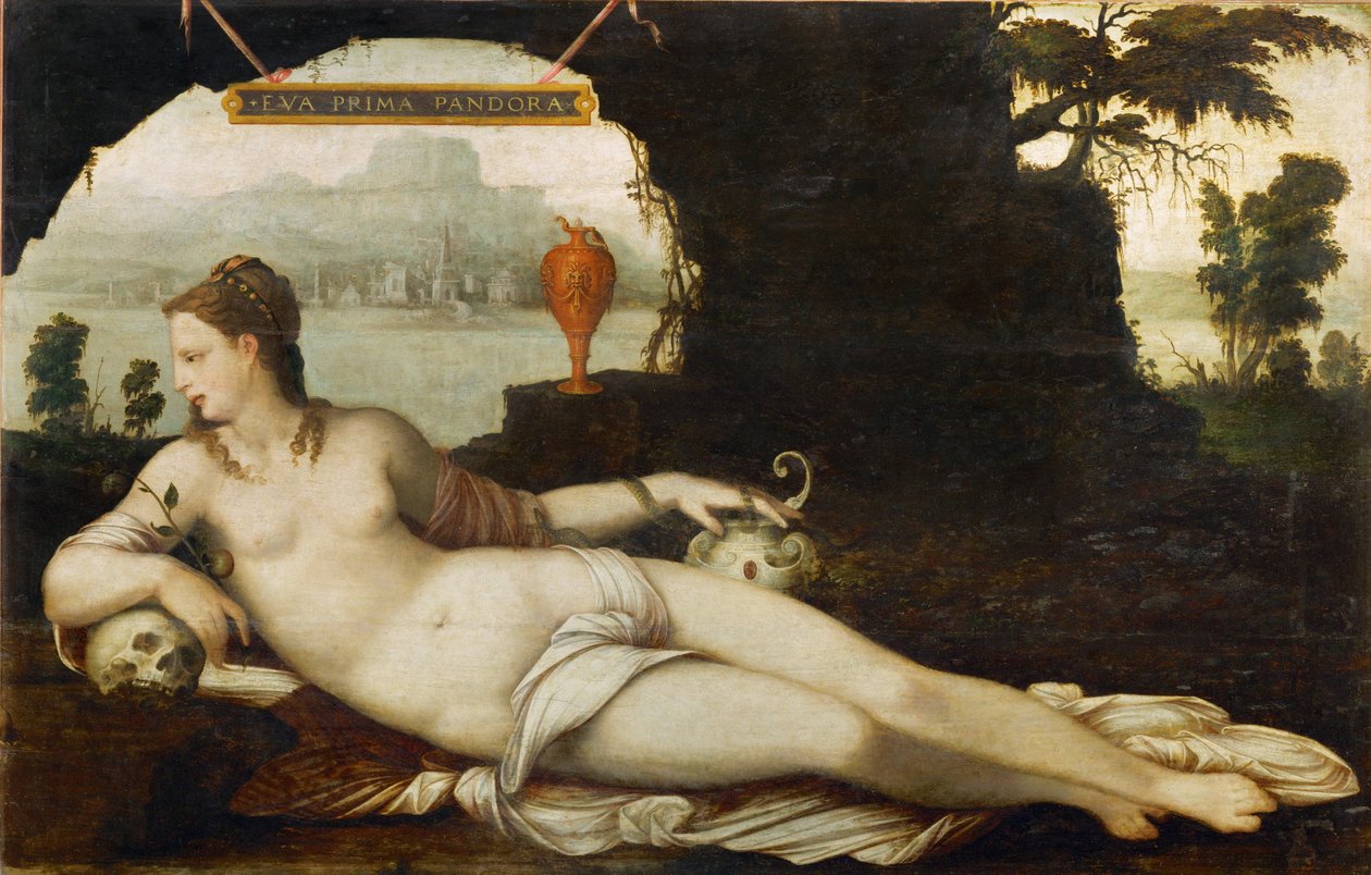 Eva Prima Pandora, c.1550 (pintura sobre madera) de Jean the Elder Cousin