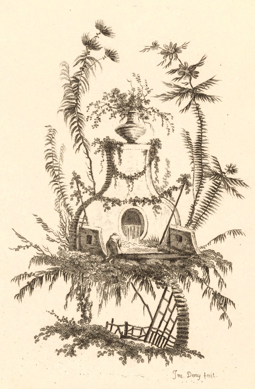 Fuente china con jarrón de Jeanne Deny