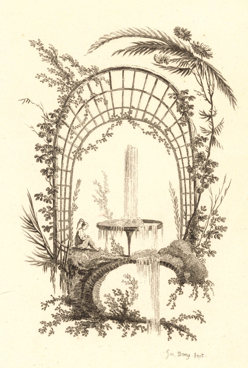 Fuente bajo pérgola de Jeanne Deny